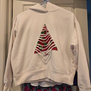Christmas tree reworked upcycled sweatshirt